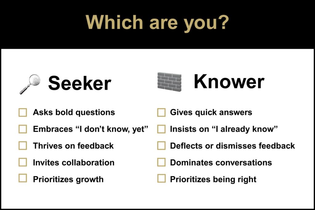 Seeker vs Knower - Brenda Bence